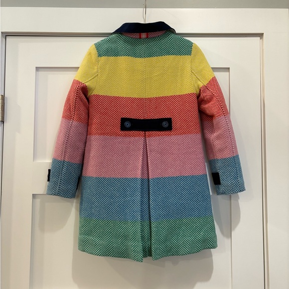 Mini Boden Multicolor Striped Kids Wool Coat 9-10 Y - Picture 6 of 8